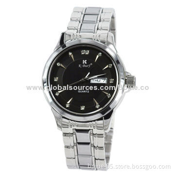 Brown ceramic between stainless steel watch